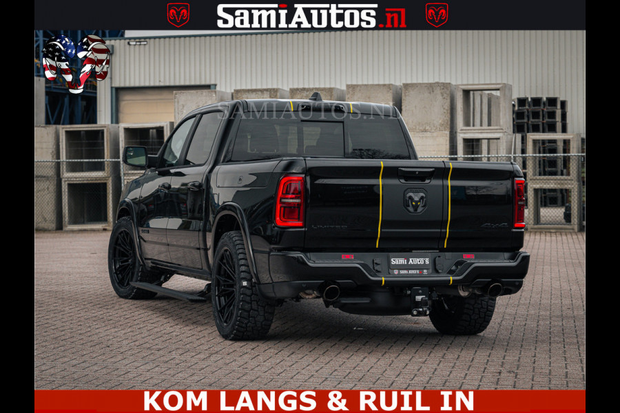 Dodge Ram 1500 Limited Night H.O 540HP 706Nm | Massage + Full Option | De Meest Luxe en Volle Pick-Up in zijn Klasse | Comfortabele Dubbele Cabine met Royale 5 Zitplaatsen | BPM vrij | Nu Leverbaar uit Voorraad | Voorraad Nr 2295 - 8559