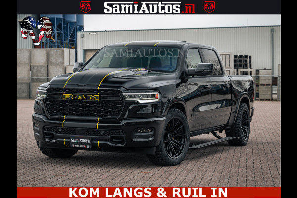 Dodge Ram LIMITED NIGHT H.O 540HP 706Nm | Massage + Full Option | De Meest Luxe en Volle Pick-Up in zijn Klasse | Comfortabele Dubbele Cabine met Royale 5 Zitplaatsen | BPM vrij | Nu Leverbaar uit Voorraad | Voorraad Nr 2370 - 5411