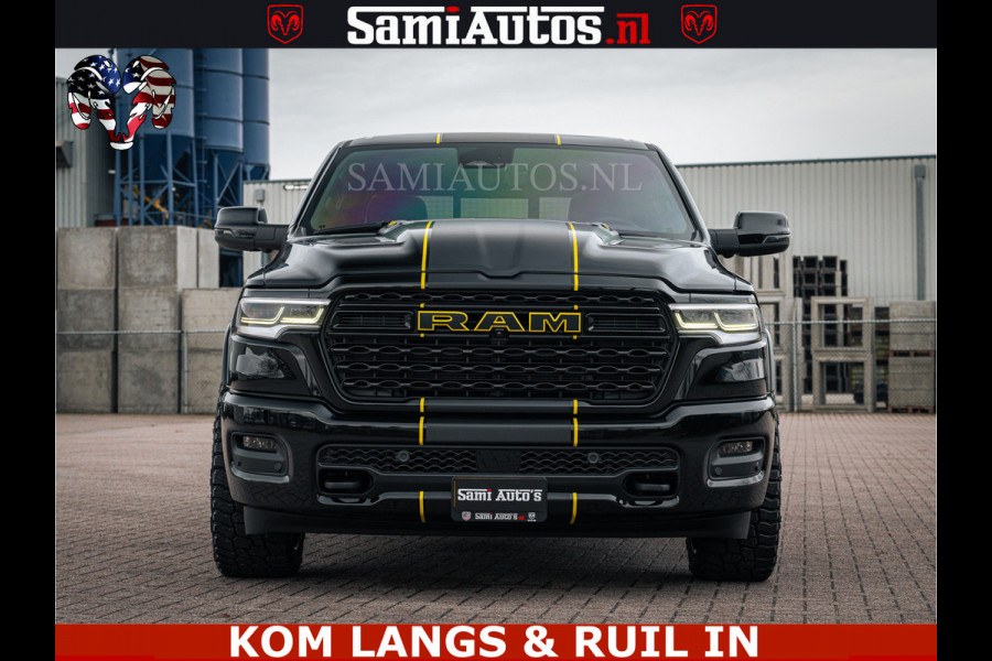 Dodge Ram LIMITED NIGHT H.O 540HP 706Nm | Massage + Full Option | De Meest Luxe en Volle Pick-Up in zijn Klasse | Comfortabele Dubbele Cabine met Royale 5 Zitplaatsen | BPM vrij | Nu Leverbaar uit Voorraad | Voorraad Nr 2370 - 5411