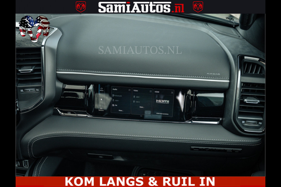 Dodge Ram LIMITED NIGHT H.O 540HP 706Nm | Massage + Full Option | De Meest Luxe en Volle Pick-Up in zijn Klasse | Comfortabele Dubbele Cabine met Royale 5 Zitplaatsen | BPM vrij | Nu Leverbaar uit Voorraad | Voorraad Nr 2370 - 5411