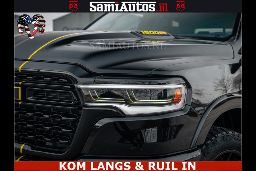 Dodge Ram LIMITED NIGHT H.O 540HP 706Nm | Massage + Full Option | De Meest Luxe en Volle Pick-Up in zijn Klasse | Comfortabele Dubbele Cabine met Royale 5 Zitplaatsen | BPM vrij | Nu Leverbaar uit Voorraad | Voorraad Nr 2370 - 5411