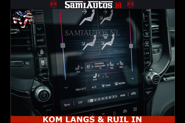 Dodge Ram LIMITED NIGHT H.O 540HP 706Nm | Massage + Full Option | De Meest Luxe en Volle Pick-Up in zijn Klasse | Comfortabele Dubbele Cabine met Royale 5 Zitplaatsen | BPM vrij | Nu Leverbaar uit Voorraad | Voorraad Nr 2370 - 5411