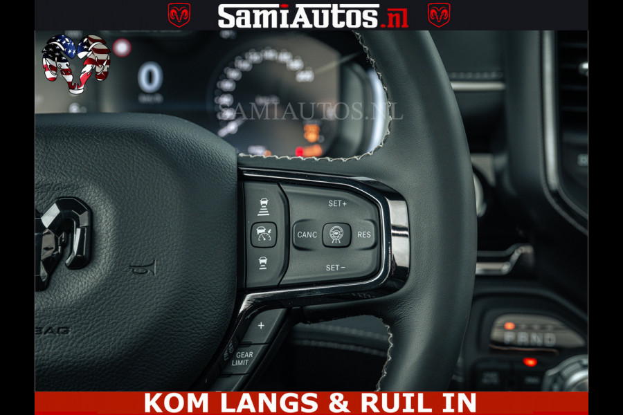 Dodge Ram LIMITED NIGHT H.O 540HP 706Nm | Massage + Full Option | De Meest Luxe en Volle Pick-Up in zijn Klasse | Comfortabele Dubbele Cabine met Royale 5 Zitplaatsen | BPM vrij | Nu Leverbaar uit Voorraad | Voorraad Nr 2370 - 5411