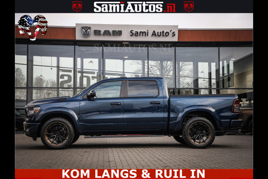 Dodge Ram SPORT | 5.7 V8 4x4 HEMI | PANORAMA DAK | GROOTSCHEM 12 INCH | LPG | Patriot Blue CREW CAB | DUBBELE CABINE | 5 PERSOONS | DC | VOORRAAD NR 2560 - 3327
