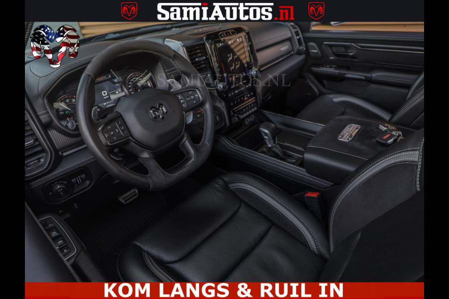 Dodge Ram TRX HELLCAT | 6.2 V8 712PK SUPERCHARGER | FULLY LOADED | CARBON | BLACK ON BLACK | CREW CAB | DUBBELE CABINE | 5 PERSOONS |
