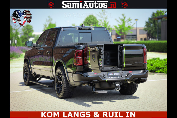 Dodge Ram Limited Night High Output 540HP 706Nm | Massage + Full Option | De Meest Luxe en Volle Pick-Up in zijn Klasse | Comfortabele Dubbele Cabine met Royale 5 Zitplaatsen | BPM vrij | Nu Leverbaar uit Voorraad | Voorraad Nr 2300 - 7689
