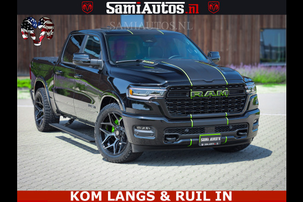 Dodge Ram Limited Night High Output 540HP 706Nm | Massage + Full Option | De Meest Luxe en Volle Pick-Up in zijn Klasse | Comfortabele Dubbele Cabine met Royale 5 Zitplaatsen | BPM vrij | Nu Leverbaar uit Voorraad | Voorraad Nr 2300 - 7689
