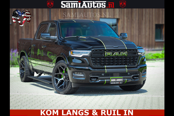 Dodge Ram Limited Night High Output 540HP 706Nm | Massage + Full Option | De Meest Luxe en Volle Pick-Up in zijn Klasse | Comfortabele Dubbele Cabine met Royale 5 Zitplaatsen | BPM vrij | Nu Leverbaar uit Voorraad | Voorraad Nr 2300 - 7689