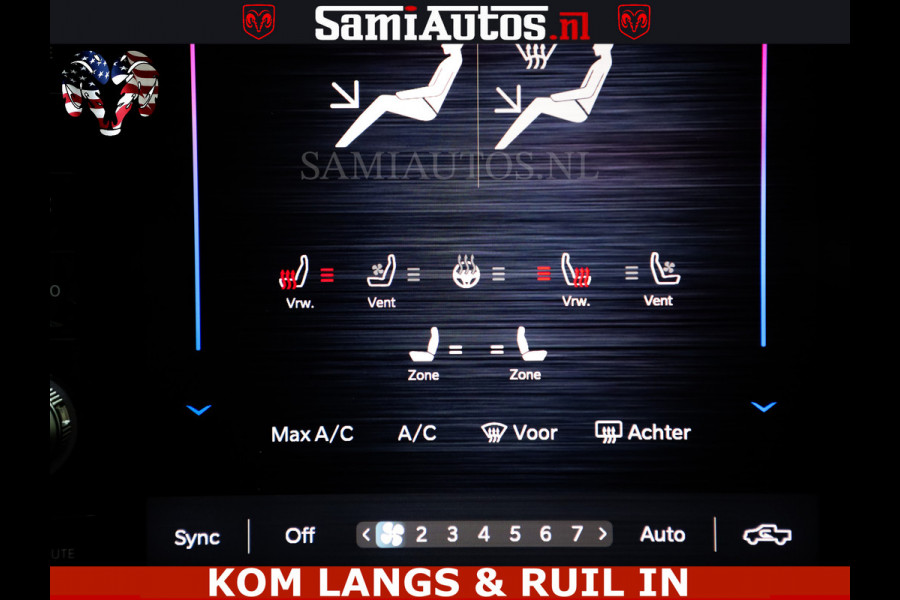 Dodge Ram Limited Night High Output 540HP 706Nm | Massage + Full Option | De Meest Luxe en Volle Pick-Up in zijn Klasse | Comfortabele Dubbele Cabine met Royale 5 Zitplaatsen | BPM vrij | Nu Leverbaar uit Voorraad | Voorraad Nr 2300 - 7689