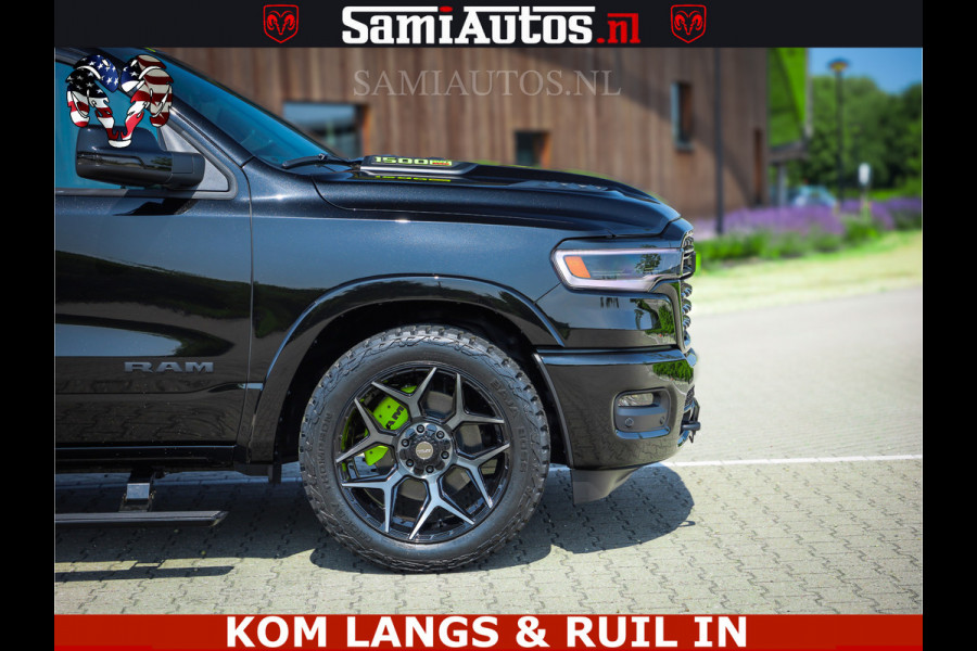 Dodge Ram Limited Night High Output 540HP 706Nm | Massage + Full Option | De Meest Luxe en Volle Pick-Up in zijn Klasse | Comfortabele Dubbele Cabine met Royale 5 Zitplaatsen | BPM vrij | Nu Leverbaar uit Voorraad | Voorraad Nr 2300 - 7689
