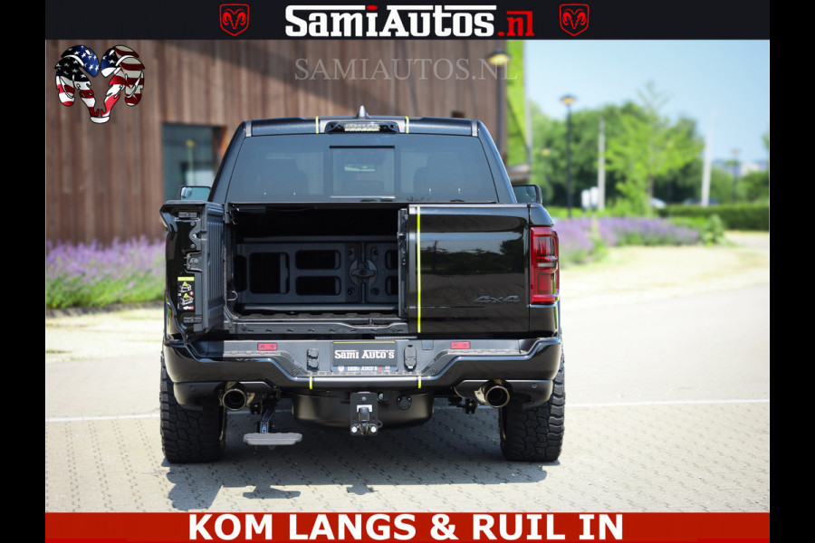 Dodge Ram Limited Night High Output 540HP 706Nm | Massage + Full Option | De Meest Luxe en Volle Pick-Up in zijn Klasse | Comfortabele Dubbele Cabine met Royale 5 Zitplaatsen | BPM vrij | Nu Leverbaar uit Voorraad | Voorraad Nr 2300 - 7689