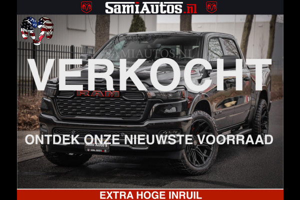 Dodge Ram RS LEDER RODE STIKSELS | 6 PERSOONS | 420Pk 636Nm | Pick-Up | Comfortabele Dubbele Cabine met Royale 6 Zitplaatsen | BPM vrij | Nu Leverbaar uit Voorraad | Voorraad Nr 2217- 2911