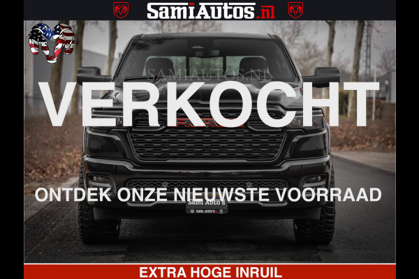 Dodge Ram RS LEDER RODE STIKSELS | 6 PERSOONS | 420Pk 636Nm | Pick-Up | Comfortabele Dubbele Cabine met Royale 6 Zitplaatsen | BPM vrij | Nu Leverbaar uit Voorraad | Voorraad Nr 2217- 2911
