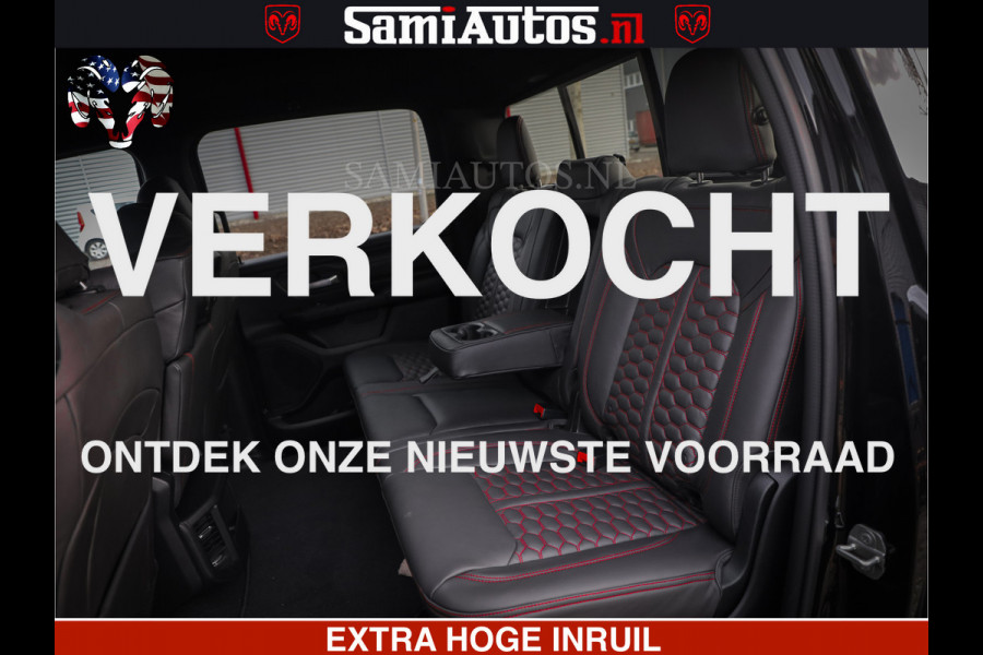 Dodge Ram RS LEDER RODE STIKSELS | 6 PERSOONS | 420Pk 636Nm | Pick-Up | Comfortabele Dubbele Cabine met Royale 6 Zitplaatsen | BPM vrij | Nu Leverbaar uit Voorraad | Voorraad Nr 2217- 2911