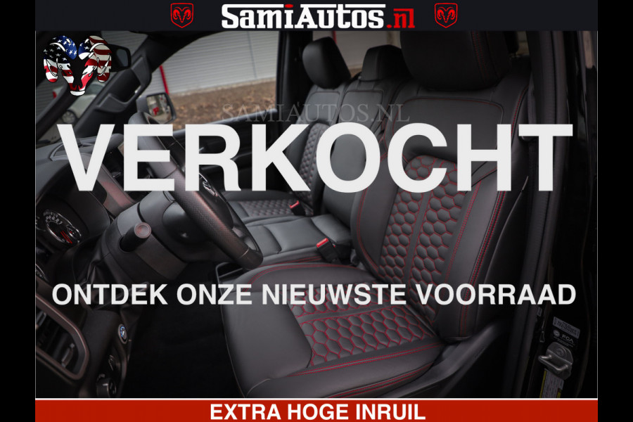 Dodge Ram RS LEDER RODE STIKSELS | 6 PERSOONS | 420Pk 636Nm | Pick-Up | Comfortabele Dubbele Cabine met Royale 6 Zitplaatsen | BPM vrij | Nu Leverbaar uit Voorraad | Voorraad Nr 2217- 2911