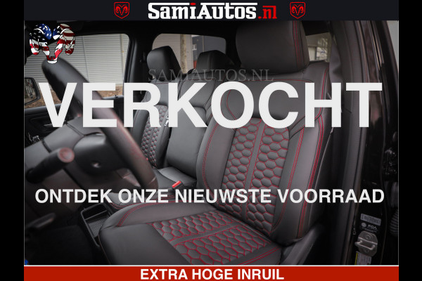 Dodge Ram RS LEDER RODE STIKSELS | 6 PERSOONS | 420Pk 636Nm | Pick-Up | Comfortabele Dubbele Cabine met Royale 6 Zitplaatsen | BPM vrij | Nu Leverbaar uit Voorraad | Voorraad Nr 2217- 2911