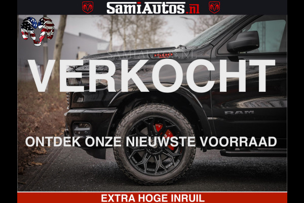 Dodge Ram RS LEDER RODE STIKSELS | 6 PERSOONS | 420Pk 636Nm | Pick-Up | Comfortabele Dubbele Cabine met Royale 6 Zitplaatsen | BPM vrij | Nu Leverbaar uit Voorraad | Voorraad Nr 2217- 2911