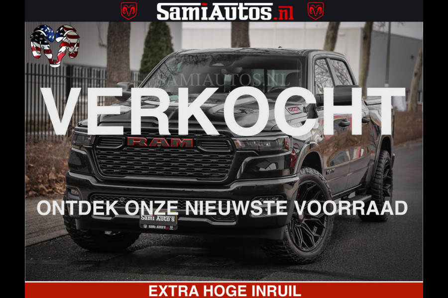Dodge Ram RS LEDER RODE STIKSELS | 6 PERSOONS | 420Pk 636Nm | Pick-Up | Comfortabele Dubbele Cabine met Royale 6 Zitplaatsen | BPM vrij | Nu Leverbaar uit Voorraad | Voorraad Nr 2217- 2911