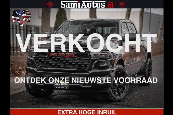 Dodge Ram RS LEDER RODE STIKSELS | 6 PERSOONS | 420Pk 636Nm | Pick-Up | Comfortabele Dubbele Cabine met Royale 6 Zitplaatsen | BPM vrij | Nu Leverbaar uit Voorraad | Voorraad Nr 2217- 2911