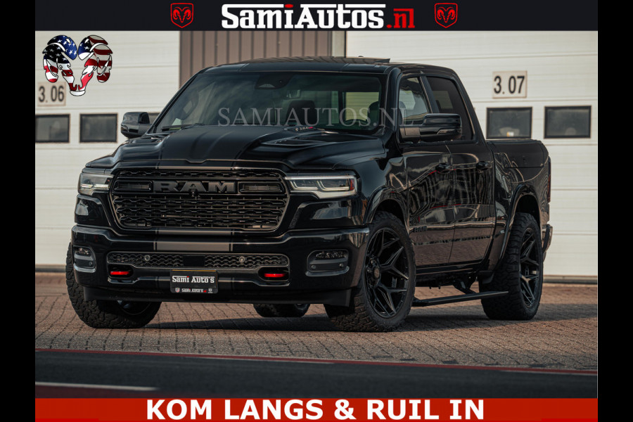 Dodge Ram Limited Night H.O 540HP 706Nm | Massage + Full Option | De Meest Luxe en Volle Pick-Up in zijn Klasse | Comfortabele Dubbele Cabine met Royale 5 Zitplaatsen | BPM vrij | Nu Leverbaar uit Voorraad | Voorraad Nr 2328 -  5157
