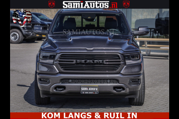 Dodge Ram SPORT | 5.7 V8 4X4 | 22 ICH WHEELS | 12 INCH MULTIMEDIA | MEMORY SEAT | BED STEP | 3500KG | GRANITE CRYSTAL | PRINS LPG | CRUISE | FULL LED | ALARM K3 | UITLAAT KLEP SYSTEEM ALS NIEUW!
