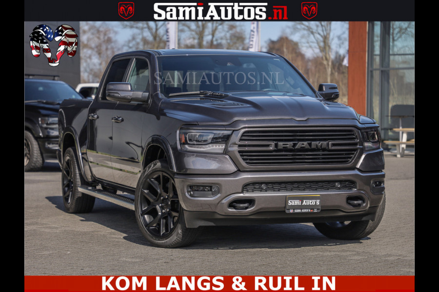 Dodge Ram SPORT | 5.7 V8 4X4 | 22 ICH WHEELS | 12 INCH MULTIMEDIA | MEMORY SEAT | BED STEP | 3500KG | GRANITE CRYSTAL | PRINS LPG | CRUISE | FULL LED | ALARM K3 | UITLAAT KLEP SYSTEEM ALS NIEUW!