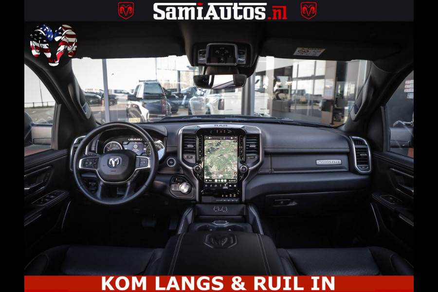 Dodge Ram SPORT | 5.7 V8 4X4 | 22 ICH WHEELS | 12 INCH MULTIMEDIA | MEMORY SEAT | BED STEP | 3500KG | GRANITE CRYSTAL | PRINS LPG | CRUISE | FULL LED | ALARM K3 | UITLAAT KLEP SYSTEEM ALS NIEUW!