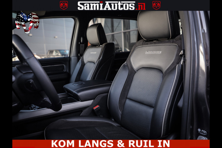 Dodge Ram SPORT | 5.7 V8 4X4 | 22 ICH WHEELS | 12 INCH MULTIMEDIA | MEMORY SEAT | BED STEP | 3500KG | GRANITE CRYSTAL | PRINS LPG | CRUISE | FULL LED | ALARM K3 | UITLAAT KLEP SYSTEEM ALS NIEUW!
