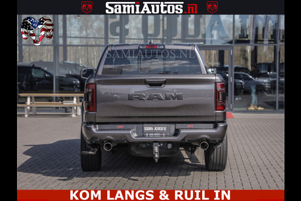 Dodge Ram SPORT | 5.7 V8 4X4 | 22 ICH WHEELS | 12 INCH MULTIMEDIA | MEMORY SEAT | BED STEP | 3500KG | GRANITE CRYSTAL | PRINS LPG | CRUISE | FULL LED | ALARM K3 | UITLAAT KLEP SYSTEEM ALS NIEUW!