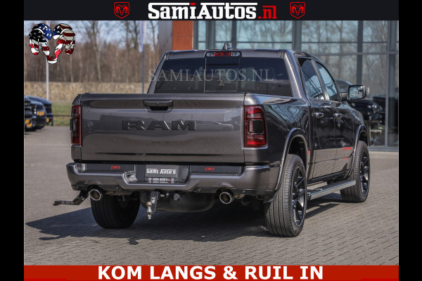 Dodge Ram SPORT | 5.7 V8 4X4 | 22 ICH WHEELS | 12 INCH MULTIMEDIA | MEMORY SEAT | BED STEP | 3500KG | GRANITE CRYSTAL | PRINS LPG | CRUISE | FULL LED | ALARM K3 | UITLAAT KLEP SYSTEEM ALS NIEUW!