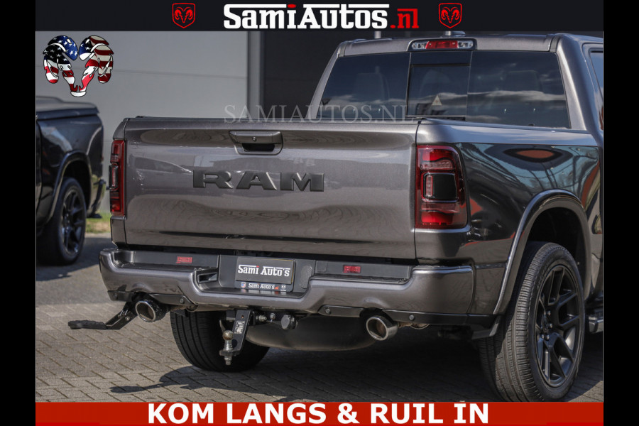 Dodge Ram SPORT | 5.7 V8 4X4 | 22 ICH WHEELS | 12 INCH MULTIMEDIA | MEMORY SEAT | BED STEP | 3500KG | GRANITE CRYSTAL | PRINS LPG | CRUISE | FULL LED | ALARM K3 | UITLAAT KLEP SYSTEEM ALS NIEUW!