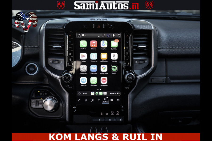Dodge Ram SPORT | 5.7 V8 4X4 | 22 ICH WHEELS | 12 INCH MULTIMEDIA | MEMORY SEAT | BED STEP | 3500KG | GRANITE CRYSTAL | PRINS LPG | CRUISE | FULL LED | ALARM K3 | UITLAAT KLEP SYSTEEM ALS NIEUW!