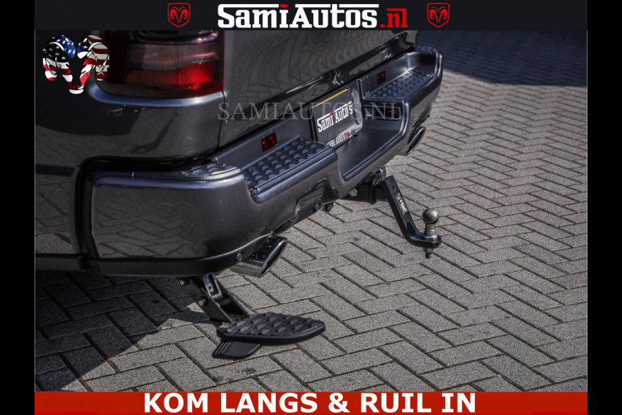 Dodge Ram SPORT | 5.7 V8 4X4 | 22 ICH WHEELS | 12 INCH MULTIMEDIA | MEMORY SEAT | BED STEP | 3500KG | GRANITE CRYSTAL | PRINS LPG | CRUISE | FULL LED | ALARM K3 | UITLAAT KLEP SYSTEEM ALS NIEUW!