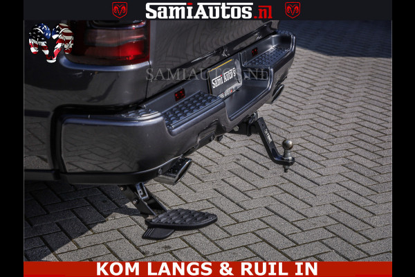 Dodge Ram SPORT | 5.7 V8 4X4 | 22 ICH WHEELS | 12 INCH MULTIMEDIA | MEMORY SEAT | BED STEP | 3500KG | GRANITE CRYSTAL | PRINS LPG | CRUISE | FULL LED | ALARM K3 | UITLAAT KLEP SYSTEEM ALS NIEUW!