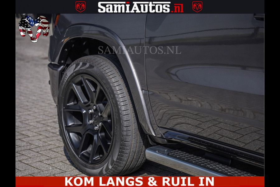 Dodge Ram SPORT | 5.7 V8 4X4 | 22 ICH WHEELS | 12 INCH MULTIMEDIA | MEMORY SEAT | BED STEP | 3500KG | GRANITE CRYSTAL | PRINS LPG | CRUISE | FULL LED | ALARM K3 | UITLAAT KLEP SYSTEEM ALS NIEUW!