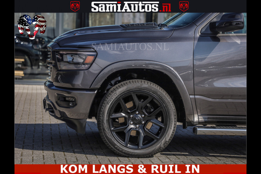 Dodge Ram SPORT | 5.7 V8 4X4 | 22 ICH WHEELS | 12 INCH MULTIMEDIA | MEMORY SEAT | BED STEP | 3500KG | GRANITE CRYSTAL | PRINS LPG | CRUISE | FULL LED | ALARM K3 | UITLAAT KLEP SYSTEEM ALS NIEUW!