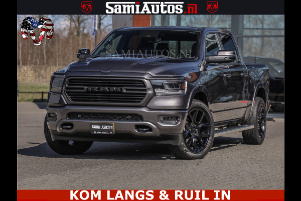 Dodge Ram SPORT | 5.7 V8 4X4 | 22 ICH WHEELS | 12 INCH MULTIMEDIA | MEMORY SEAT | BED STEP | 3500KG | GRANITE CRYSTAL | PRINS LPG | CRUISE | FULL LED | ALARM K3 | UITLAAT KLEP SYSTEEM ALS NIEUW!