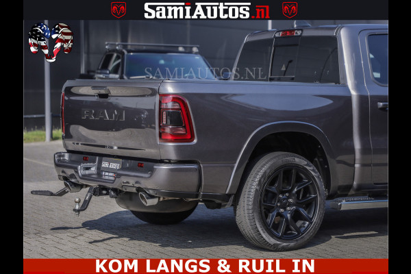 Dodge Ram SPORT | 5.7 V8 4X4 | 22 ICH WHEELS | 12 INCH MULTIMEDIA | MEMORY SEAT | BED STEP | 3500KG | GRANITE CRYSTAL | PRINS LPG | CRUISE | FULL LED | ALARM K3 | UITLAAT KLEP SYSTEEM ALS NIEUW!