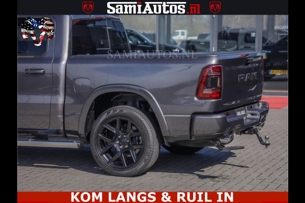 Dodge Ram SPORT | 5.7 V8 4X4 | 22 ICH WHEELS | 12 INCH MULTIMEDIA | MEMORY SEAT | BED STEP | 3500KG | GRANITE CRYSTAL | PRINS LPG | CRUISE | FULL LED | ALARM K3 | UITLAAT KLEP SYSTEEM ALS NIEUW!
