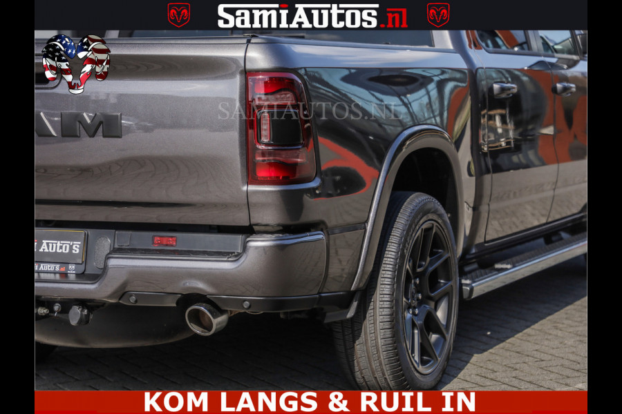 Dodge Ram SPORT | 5.7 V8 4X4 | 22 ICH WHEELS | 12 INCH MULTIMEDIA | MEMORY SEAT | BED STEP | 3500KG | GRANITE CRYSTAL | PRINS LPG | CRUISE | FULL LED | ALARM K3 | UITLAAT KLEP SYSTEEM ALS NIEUW!