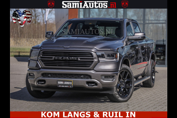 Dodge Ram SPORT | 5.7 V8 4X4 | 22 ICH WHEELS | 12 INCH MULTIMEDIA | MEMORY SEAT | BED STEP | 3500KG | GRANITE CRYSTAL | PRINS LPG | CRUISE | FULL LED | ALARM K3 | UITLAAT KLEP SYSTEEM ALS NIEUW!