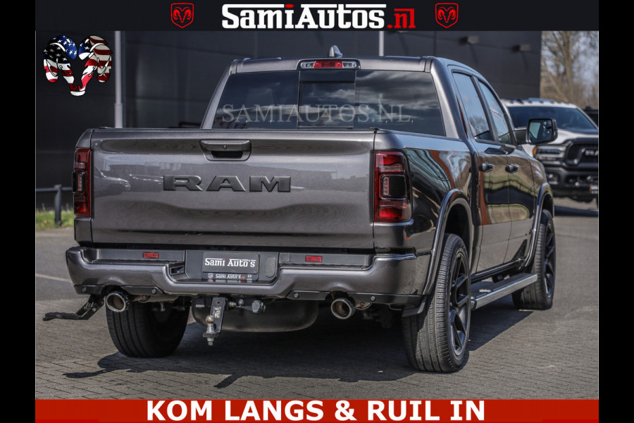 Dodge Ram SPORT | 5.7 V8 4X4 | 22 ICH WHEELS | 12 INCH MULTIMEDIA | MEMORY SEAT | BED STEP | 3500KG | GRANITE CRYSTAL | PRINS LPG | CRUISE | FULL LED | ALARM K3 | UITLAAT KLEP SYSTEEM ALS NIEUW!