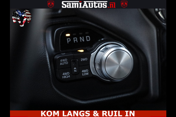 Dodge Ram SPORT | 5.7 V8 4X4 | 22 ICH WHEELS | 12 INCH MULTIMEDIA | MEMORY SEAT | BED STEP | 3500KG | GRANITE CRYSTAL | PRINS LPG | CRUISE | FULL LED | ALARM K3 | UITLAAT KLEP SYSTEEM ALS NIEUW!