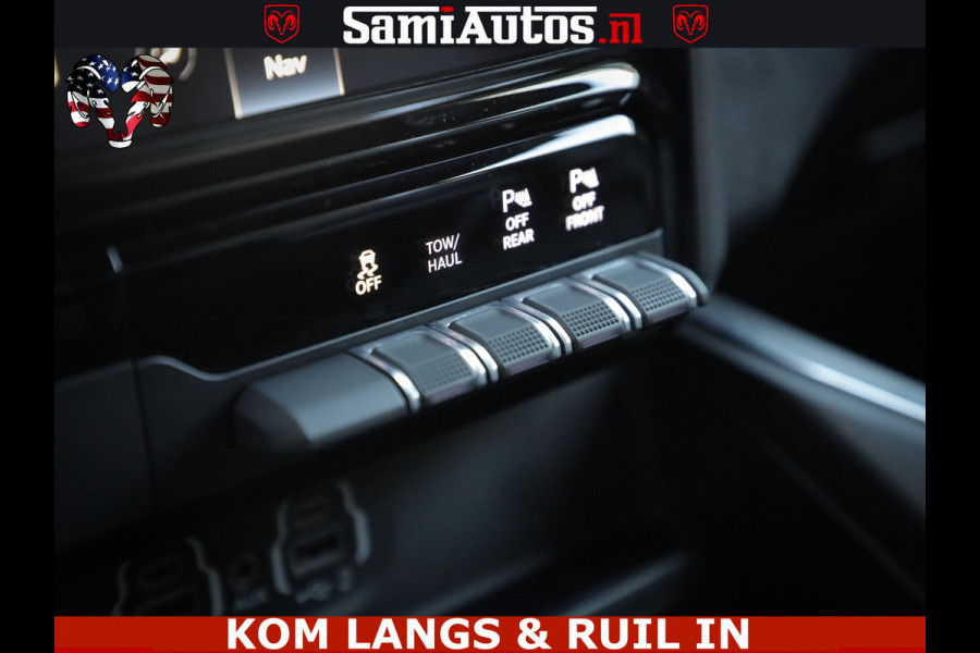 Dodge Ram SPORT | 5.7 V8 4X4 | 22 ICH WHEELS | 12 INCH MULTIMEDIA | MEMORY SEAT | BED STEP | 3500KG | GRANITE CRYSTAL | PRINS LPG | CRUISE | FULL LED | ALARM K3 | UITLAAT KLEP SYSTEEM ALS NIEUW!