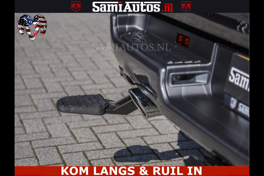 Dodge Ram SPORT | 5.7 V8 4X4 | 22 ICH WHEELS | 12 INCH MULTIMEDIA | MEMORY SEAT | BED STEP | 3500KG | GRANITE CRYSTAL | PRINS LPG | CRUISE | FULL LED | ALARM K3 | UITLAAT KLEP SYSTEEM ALS NIEUW!