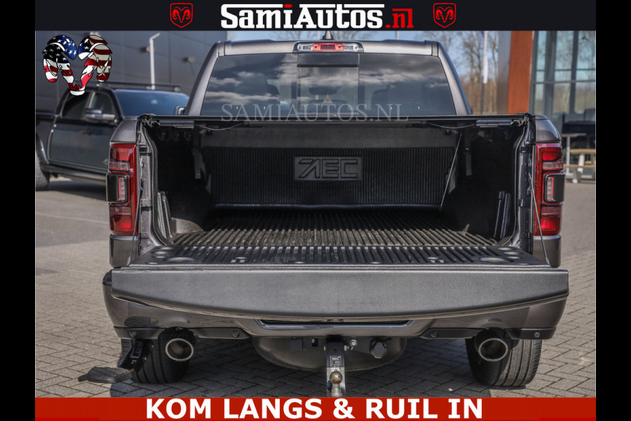 Dodge Ram SPORT | 5.7 V8 4X4 | 22 ICH WHEELS | 12 INCH MULTIMEDIA | MEMORY SEAT | BED STEP | 3500KG | GRANITE CRYSTAL | PRINS LPG | CRUISE | FULL LED | ALARM K3 | UITLAAT KLEP SYSTEEM ALS NIEUW!