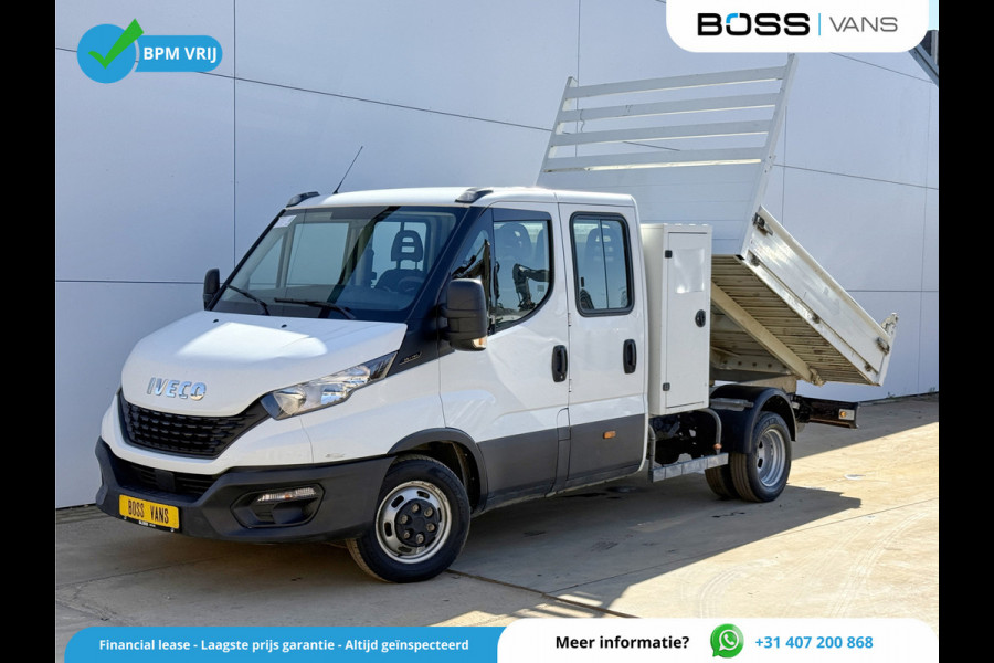 Iveco Daily 35C14 2.3 Kipper Dubbele Cabine Dubbellucht 6 Stoelen Airco Cruise Control  3,5t Trekhaak Lucht geveerde stoel