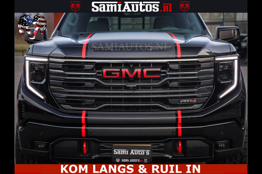 GMC Sierra AT4 6.2 V8 4X4 | VIRTUAL COCKPIT | LPG | HUD | BOM VOL | DC | RAM DEALER NEDERLAND | Dubbele Cabine met Royale 5 Zitplaatsen | BPM vrij | Nu Leverbaar uit Voorraad | Voorraad Nr 261530 |