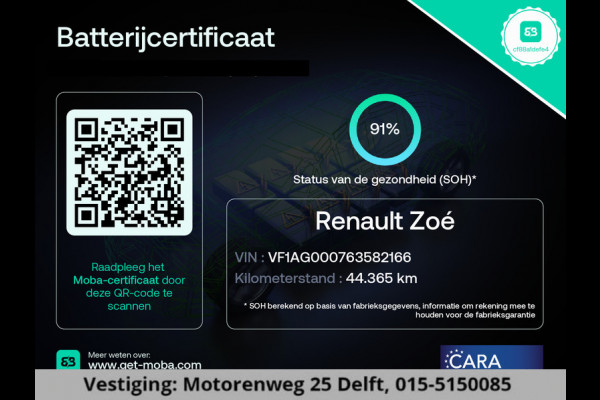 Renault ZOE R90 LIFE KOOP-ACCU-SOH 91% BI-TONE GARANTIE 2029* NAVIGATIE . APPLE CARPLAY & ANDRIOD AUTO . 1 EIGENAAR .