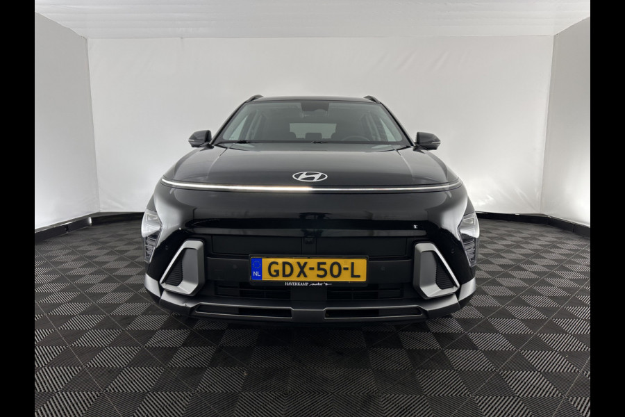 Hyundai Kona 1.6 GDI HEV Premium (INCL-BTW) Aut.*LEATHER | FULL-LED | NAVI-FULLMAP | DAB | ADAPTIVE-CRUISE | KEYLESS | TOPVIEW | BLINDSPOT | LANE-ASSIST | DIGI-COCKPIT | HEATED/COOLED-COMFORTSEATS | MEMORY-PACK | 18''ALU*